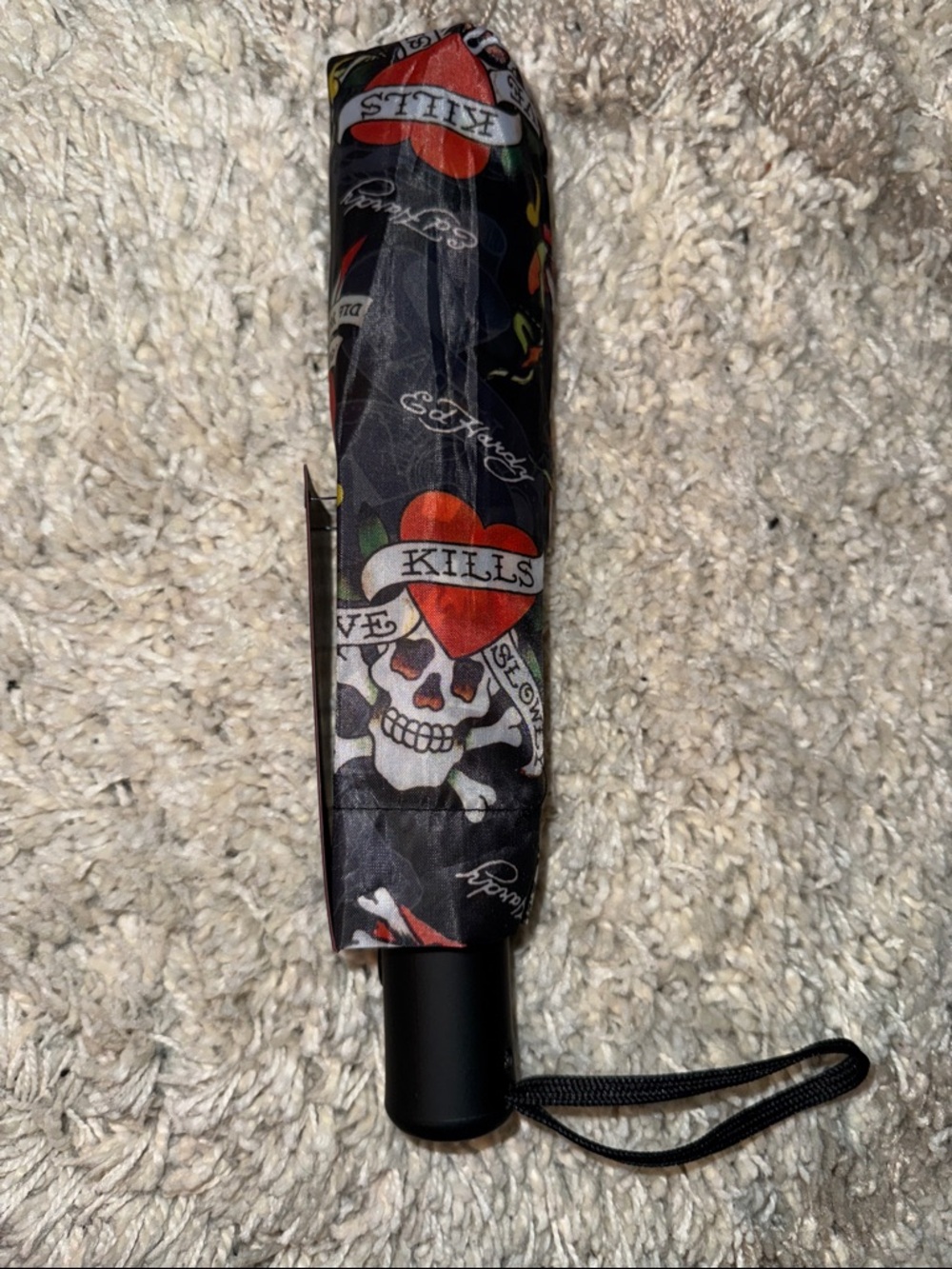 NWT Ed Hardy Auto Open/Close Compact Umbrella